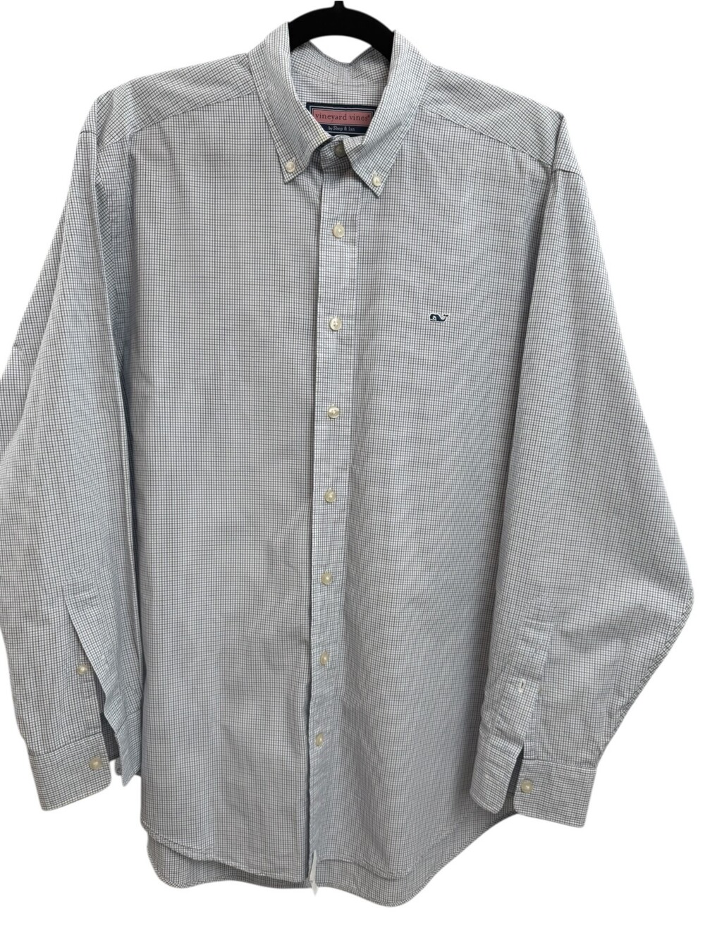 Mens Vineyard Vines Whale Shirt Blue Black White M Cotton